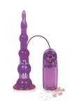 Анальная ёлочка с вибрацией  длинная фиолетовая Sliders Long