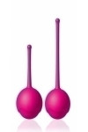 Два шарика гейши TWINNY BALLS разного размера, розовые